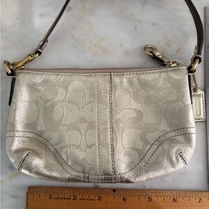 Coach Signature Metallic Wristlet